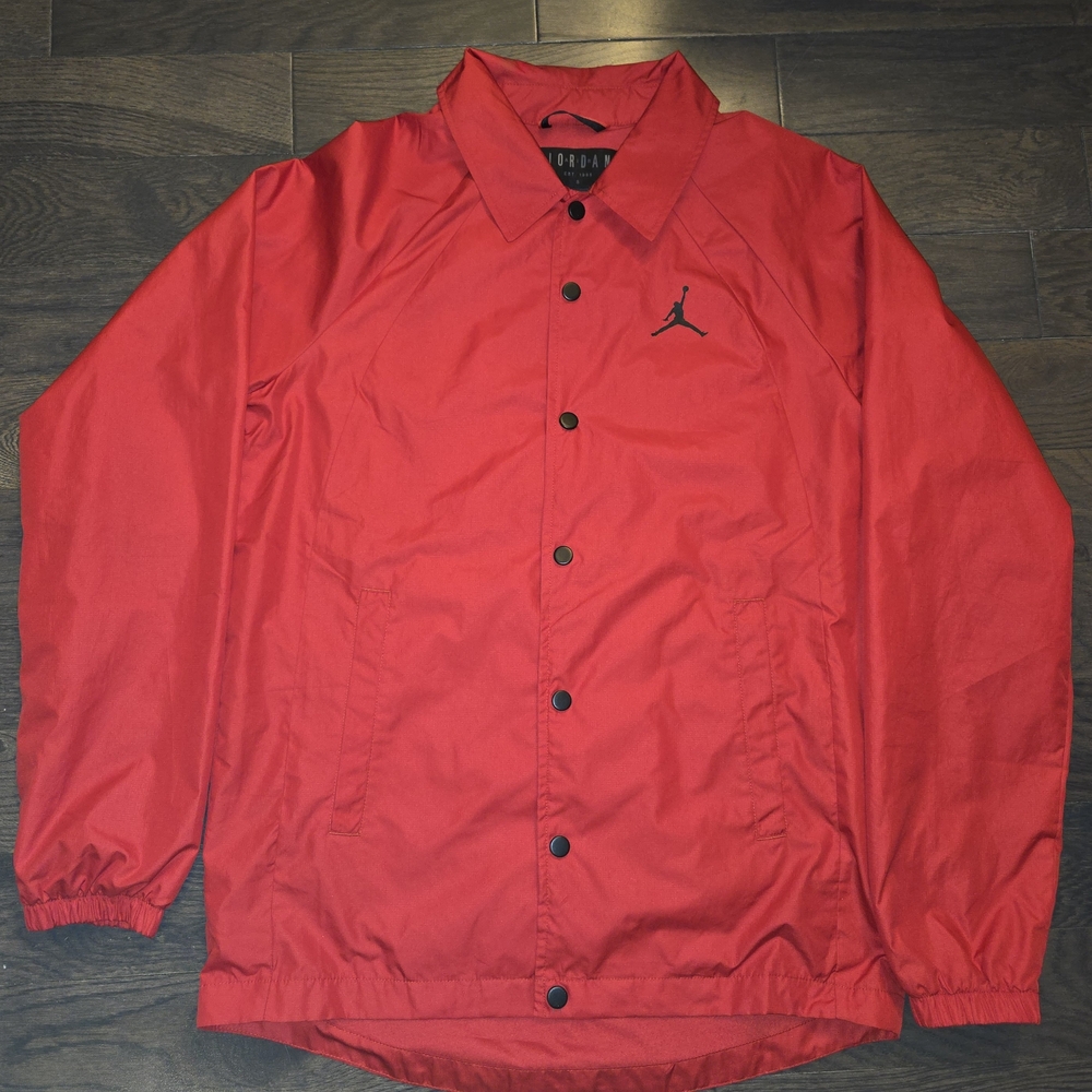 Jordan Red Coaches Jacket with Black Jumpman
